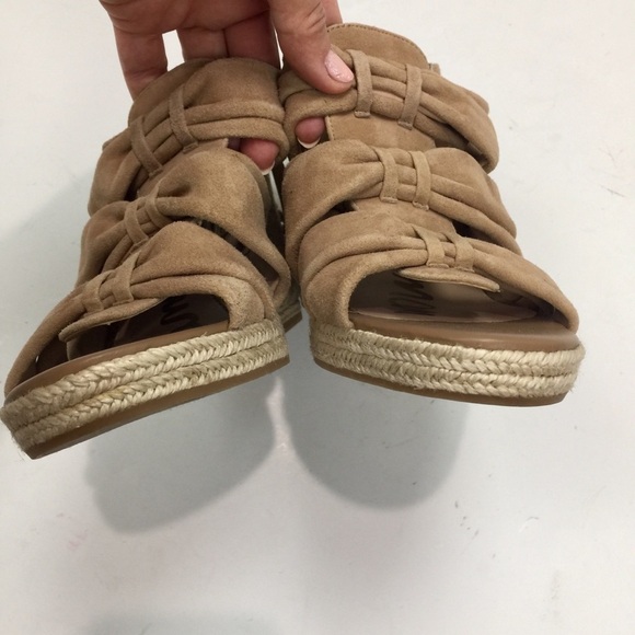 Sam Edelman Camel Tan Suede Awan Sandal Block Heel Espadrille Size 9 - Picture 5 of 13